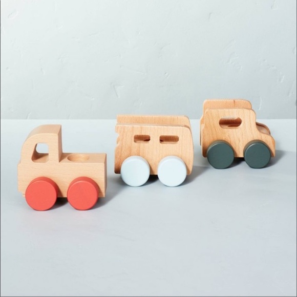 Hearth & Hand Magnolia Wooden Animal Toy Cars Set - set of 3 new Christmas Gift - Picture 1 of 5